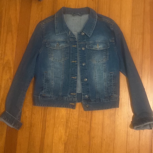 One of a kind cross stitch denim jacket - Picture 3 of 3